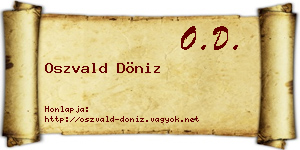 Oszvald Döniz névjegykártya